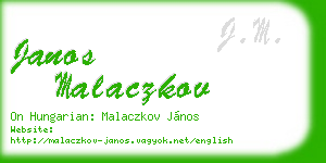 janos malaczkov business card